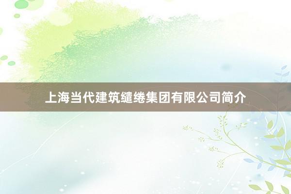上海当代建筑缱绻集团有限公司简介