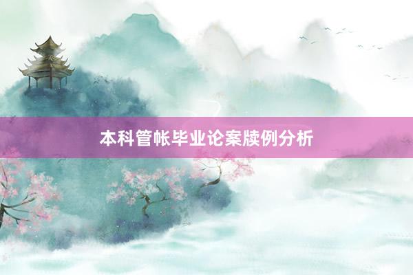 本科管帐毕业论案牍例分析
