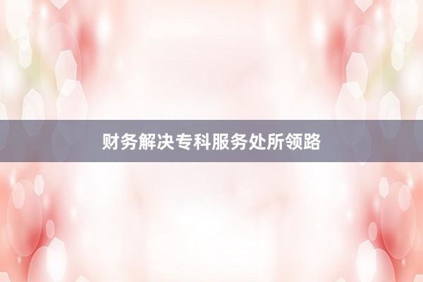 财务解决专科服务处所领路