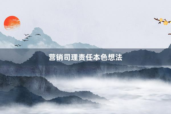 营销司理责任本色想法
